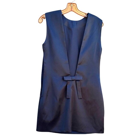 Black Satin Mini Dress Size S Very Low Back Day Dreamer Backless Mermaid Way - Picture 10 of 10